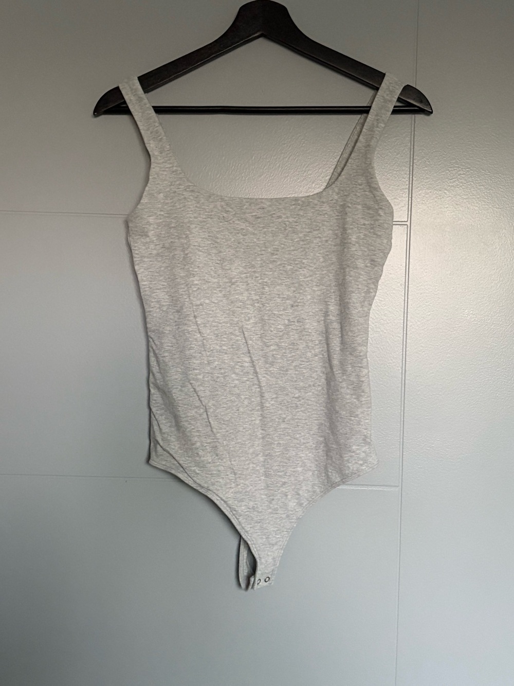 Abercrombie & Fitch Light Heather Gray Square Neck Bodysuit